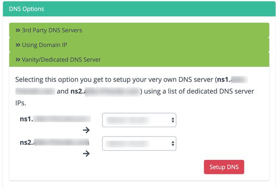 Vanity-DNS-Server – dedizierte IP