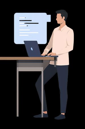 Was sind die wichtigsten SEO-Komponenten? ein Mann, der seinen Laptop hält und die Hauptkomponenten einer SEO-Kampagne zeigt
